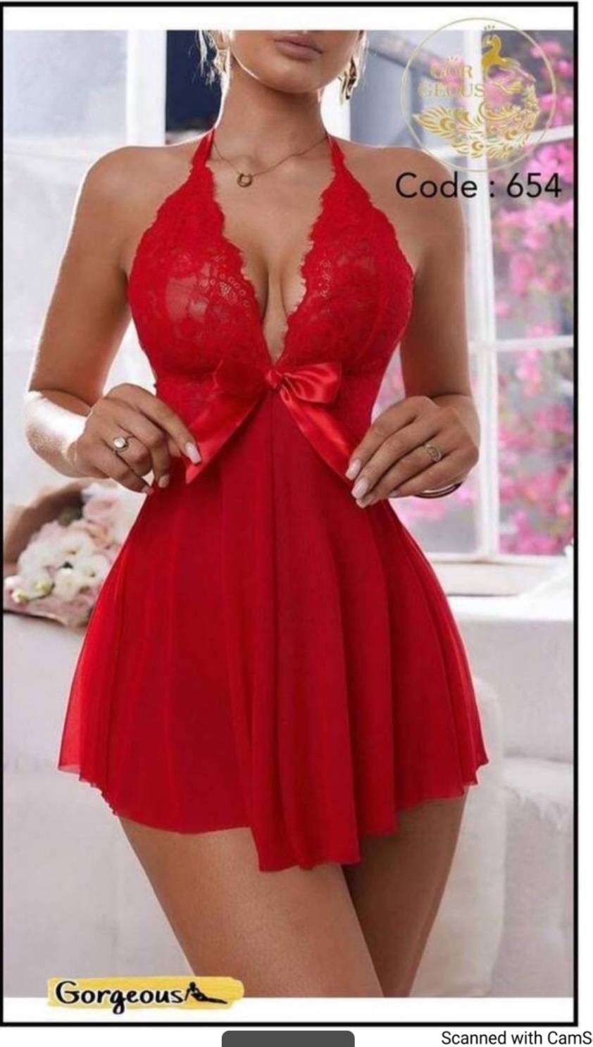 لباس خواب زنانه دو تیکه توری کوتاه